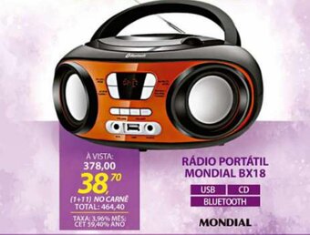 Lojas Cem Radio Portatil Mondial BX18 oferta