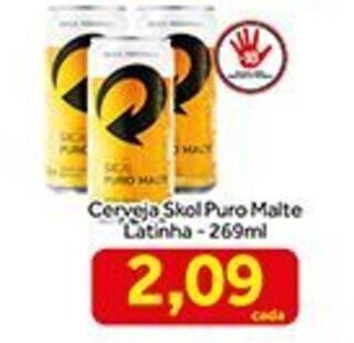 Shibata Supermercados Cerveja Skol Puro Malte Latinha 269ml oferta