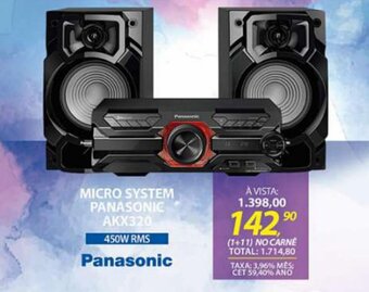 Lojas Cem Micro System Panasonic AKX320 oferta