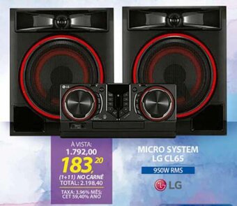 Lojas Cem Micro System LG CL65 oferta