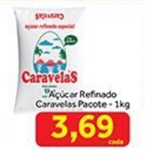 Shibata Supermercados Acucar Refinado Caravelas pacote 1kg oferta