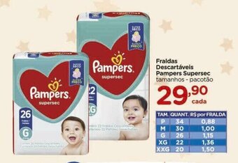 Carrefour Fraldas Descartaveis Pampers Supersec oferta