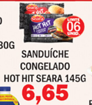 Supermercados Mendonça Sanduiche congelado Hot Hit Seara 145g oferta