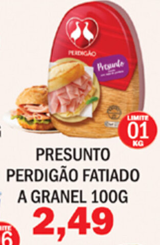 Supermercados Mendonça Presunto Perdigao Fatiada a granel 100g oferta