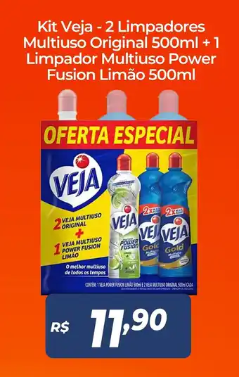Kit Veja 2 Limpadores multiuso original 500ml