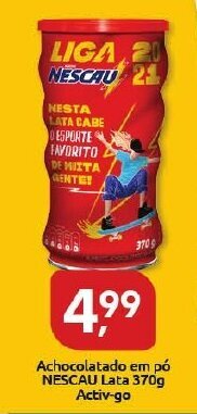 Supermercados Nori Achocolatado em po Nescau lata 370g Activ-go oferta