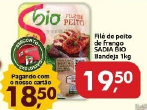 Supermercados Nori File de peito de frango Sadia Bio Bandeja 1kg oferta