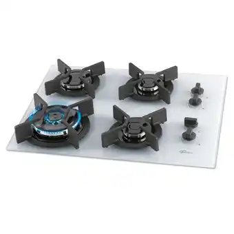 Benoit Fogão Cooktop 4 Queimadores Infinity Gás Mesa Vidro Branco 26297/62936 Tripla Chama Fischer oferta