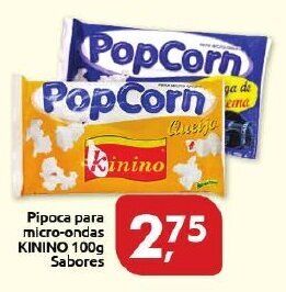 Pipoca para Micro ondas Kinino 100g sabores