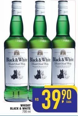 Mercantil Rodrigues Whisky black & white 700 ml oferta