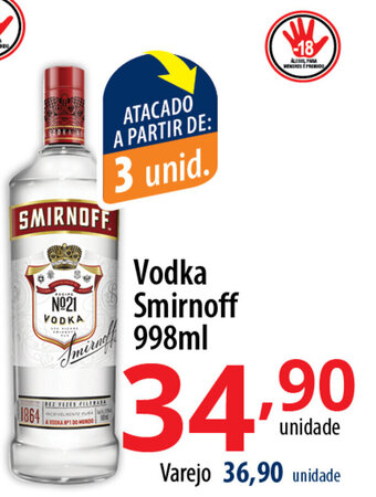 Akki Atacadista Vodka Smirnoff 998ml oferta