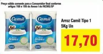 Spani Atacadista Arroz Camil tipo 1 5kg oferta
