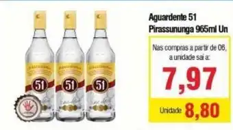 Spani Atacadista Aguardente 51 Pirassununga 965ml un oferta