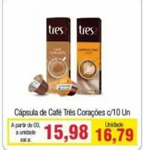 Spani Atacadista Capsula de cafe tres Coracoes c/10 un oferta