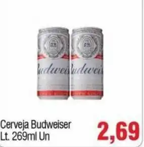 Spani Atacadista Cerveja Budweiser lt 269ml un oferta