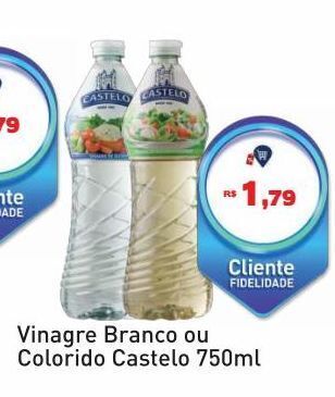 Tonin Superatacado Vinagre branco ou colorido castelo 750ml oferta