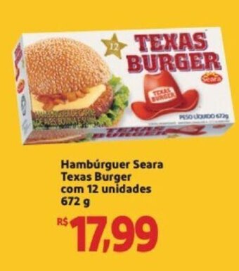 Extra Supermercado Hamburguer Seara Texas Burger com 12 unidades 672g oferta