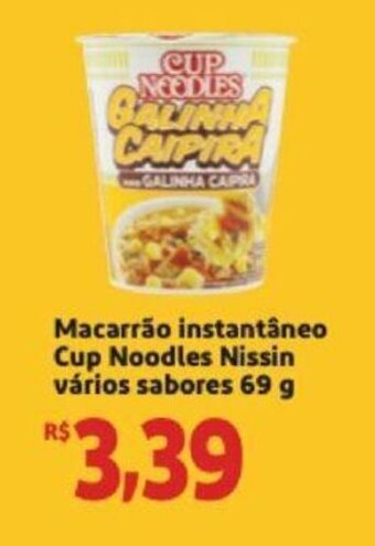 Macarrao Instantaneo Cup Noodles Nissin varios sabores 69g