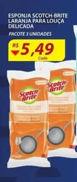 Assaí Atacadista Esponja Scotch Brite laranja Para Louca Delicada oferta