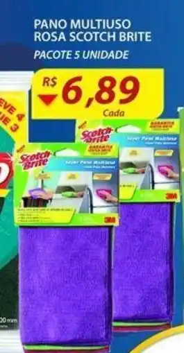 Assaí Atacadista Pano Multiuso Rosa Scotch Brite 5 unidade oferta