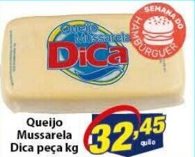 Queijo mussarela Dica peca 1kg
