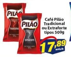 Vencedor Atacadista Cafe Pilao Tradicional ou Extra Forte tipos 500g oferta