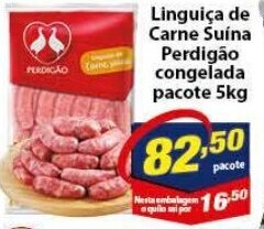 Vencedor Atacadista Linguica de carne Suina Perdigao congelada pacote 5kg oferta