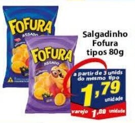 Vencedor Atacadista Salgadinho Fofura tipos 80g oferta