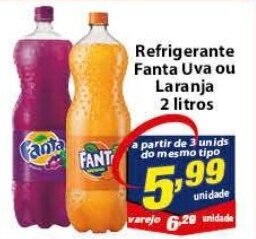 Vencedor Atacadista Refrigerante Fanta Uva ou Laranja 2L oferta
