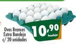 Vencedor Atacadista Ovos Brancos Extra Bandeja c/ 20 unidades oferta