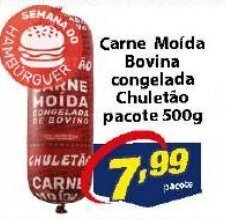 Vencedor Atacadista Carne Moida Bovina Congelada Chuletao pacote 500g oferta