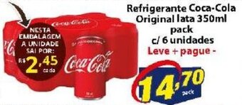 Vencedor Atacadista Refrigerante Coca Cola Original lata 350ml pack c/6 unidades oferta