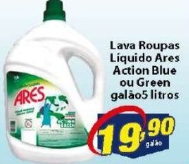 Lava roupas Liquido Ares Action Blue ou Green galao 5L
