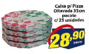 Vencedor Atacadista Caixa p/ Pizza Oitavada 35cm pacote c/25 unidades oferta