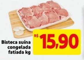 Mercado Extra Bisteca Suina congelada fatiada 1kg oferta
