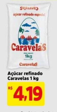 Mercado Extra Acucar Refinado Caravelas 1kg oferta