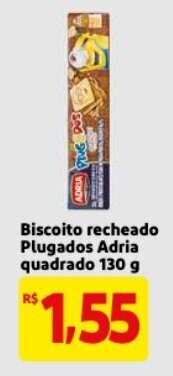 Mercado Extra Biscoito Recheado Plugados Adria Quadrado 130g oferta