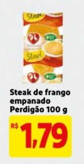 Mercado Extra Steak de frango empanado Perdigao 100g oferta