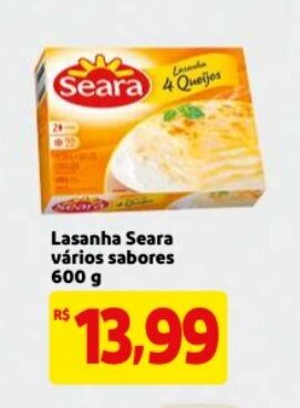 Mercado Extra Lasanha Seara Varios Sabores 600g oferta