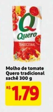 Mercado Extra Molho de Tomate Quero Tradicional sache 300g oferta