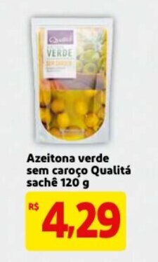 Mercado Extra Azeitona verde sem Caroco Qualita sache 120g oferta