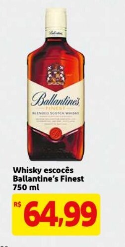 Mercado Extra Whisky escoces Ballantine's Finest 750ml oferta