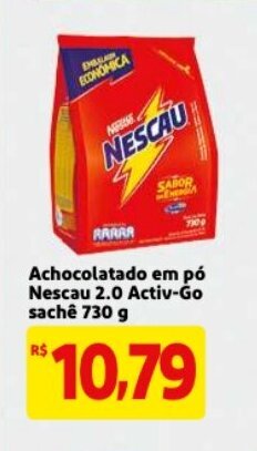 Mercado Extra Achocolatado em po Nescau 2.0 Activ-Go sache 730g oferta