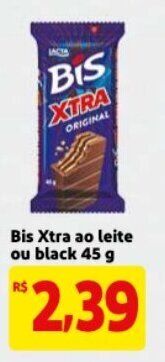 Mercado Extra Bis Xtra ao leite ou black 45g oferta