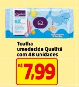 Mercado Extra Toalha Umedecida Qualita com 48 unidades oferta