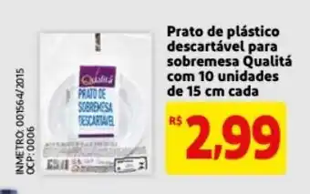 Mercado Extra Prato de Plastico descartavel para sobremesa qualita com 10 unidades de 15cm cada oferta
