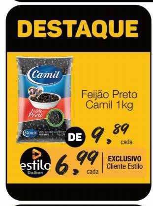 Supermercado Dalben Feijão Preto Camil oferta