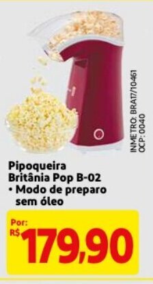 Mercado Extra Pipoqueira Britania Pop B-02 oferta