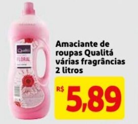 Mercado Extra Amaciante de roupas Qualita varias fragrancias 2L oferta