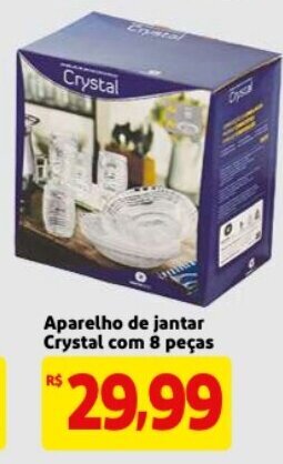 Mercado Extra Aparelho de jantar Crystal com 8 pecas oferta